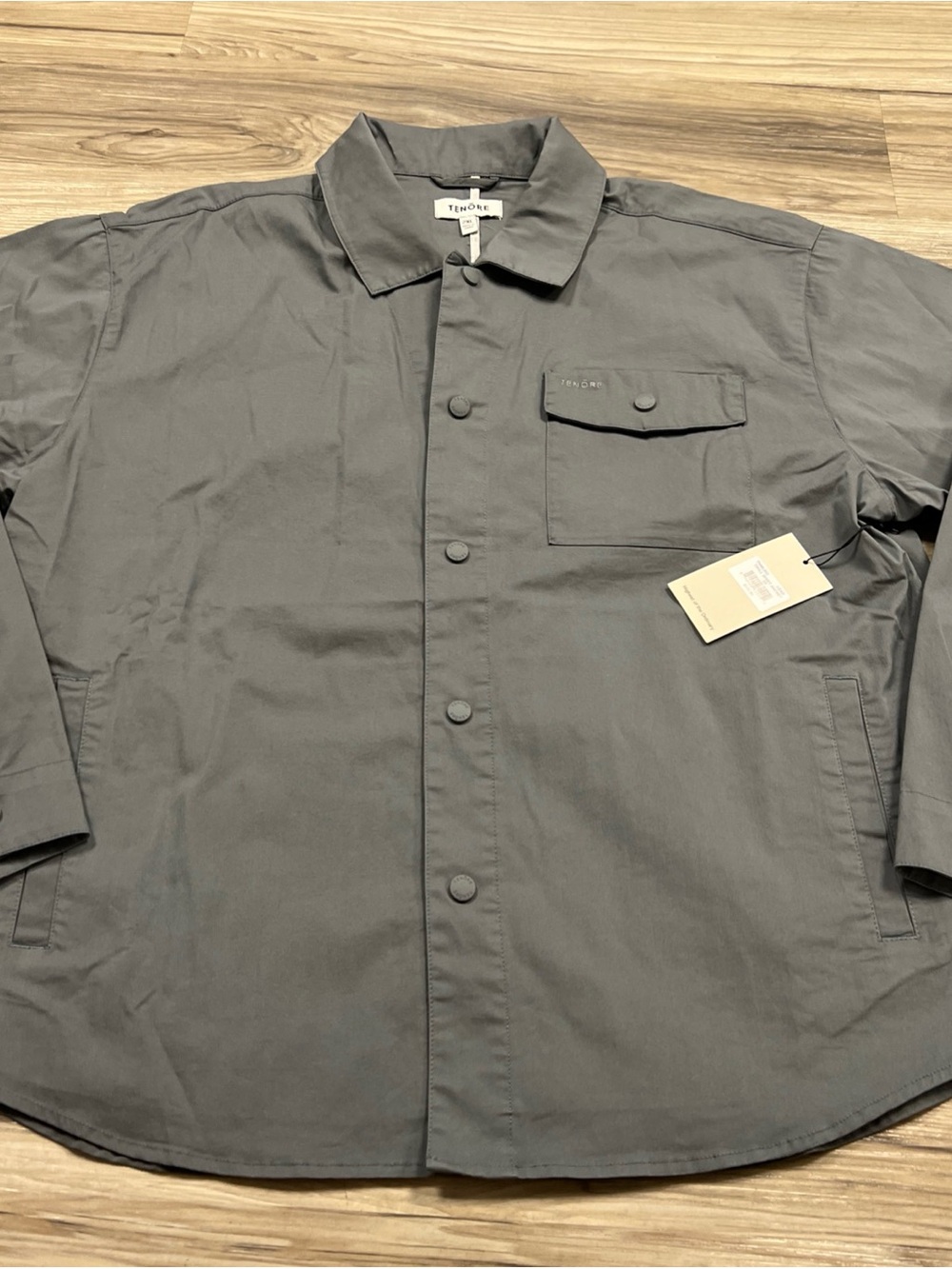 Tenore Twill Shirt Jacket Snap Up Cotton Nylon Blend Lead Gray Mens 2XL NWT $138